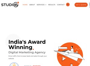 How studio45.in looks like on a tablet such as an iPad.