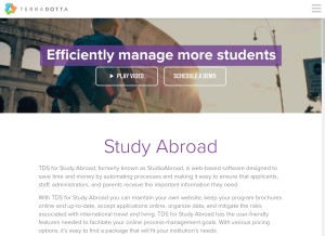 How studioabroad.com looks like on a tablet such as an iPad.