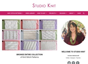 How studioknitsf.com looks like on a tablet such as an iPad.
