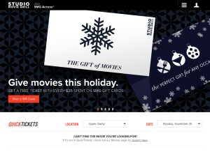 How studiomoviegrill.com looks like on a tablet such as an iPad.