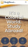 How studyabroad.com looks like on a mobile device such as an iPhone.