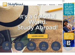 How studyabroad.com looks like on a tablet such as an iPad.