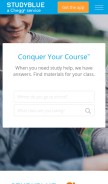 How studyblue.com looks like on a mobile device such as an iPhone.