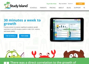 How studyisland.com looks like on a tablet such as an iPad.