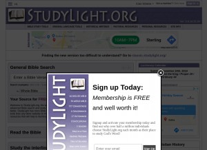 How studylight.info looks like on a tablet such as an iPad.