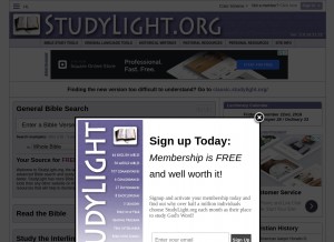 How studylight.org looks like on a tablet such as an iPad.