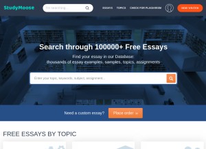How studymoose.com looks like on a tablet such as an iPad.