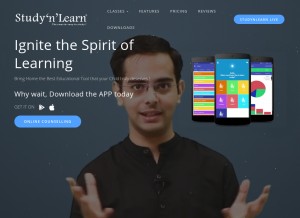 How studynlearn.com looks like on a tablet such as an iPad.