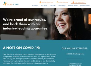 How studypoint.com looks like on a tablet such as an iPad.
