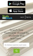 How studystack.com looks like on a mobile device such as an iPhone.