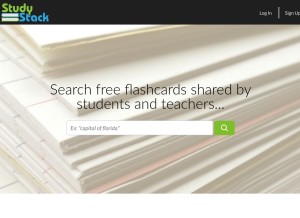 How studystack.com looks like on a tablet such as an iPad.