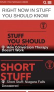 How stuffyoushouldknow.com looks like on a mobile device such as an iPhone.