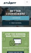 How stukent.com looks like on a mobile device such as an iPhone.