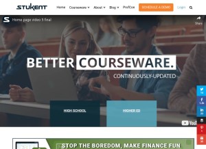 How stukent.com looks like on a tablet such as an iPad.