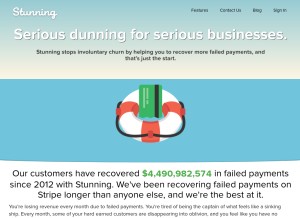 How stunning.co looks like on a tablet such as an iPad.