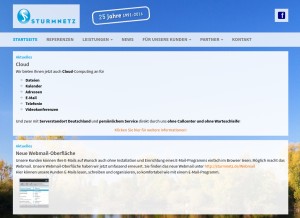 How sturmlan.net looks like on a tablet such as an iPad.