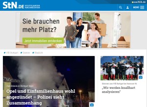 How stuttgarter-nachrichten.de looks like on a tablet such as an iPad.