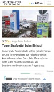 How stuttgarter-zeitung.de looks like on a mobile device such as an iPhone.