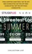 How stylishplus.com looks like on a mobile device such as an iPhone.