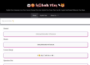 How stylishtext.net looks like on a tablet such as an iPad.