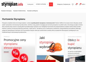 How styropian.info looks like on a tablet such as an iPad.