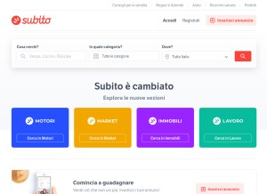 How subito.it looks like on a tablet such as an iPad.