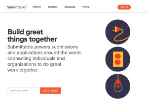 How submittable.com looks like on a tablet such as an iPad.