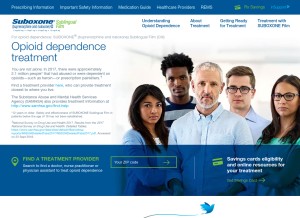 How suboxone.com looks like on a tablet such as an iPad.