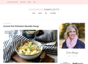 How suburbansimplicity.com looks like on a tablet such as an iPad.