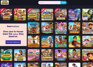 How subwaysurfersonline.com looks like on a tablet such as an iPad.