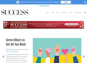 How success.com looks like on a tablet such as an iPad.