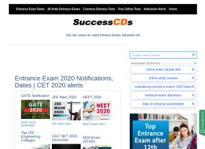 How successcds.net looks like on a tablet such as an iPad.