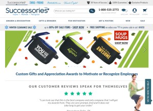 How successories.com looks like on a tablet such as an iPad.