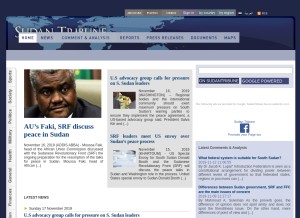 How sudantribune.com looks like on a tablet such as an iPad.