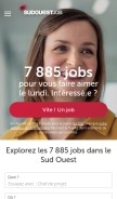 How sudouestjob.com looks like on a mobile device such as an iPhone.