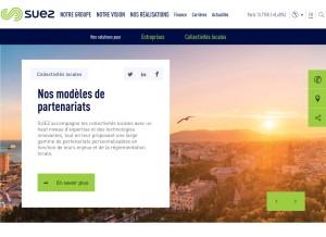 How suez.com looks like on a tablet such as an iPad.