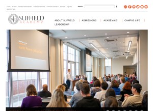 How suffieldacademy.org looks like on a tablet such as an iPad.
