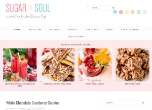 How sugarandsoul.co looks like on a tablet such as an iPad.