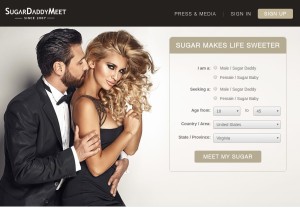 How sugardaddymeet.com looks like on a tablet such as an iPad.
