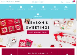 How sugarfina.com looks like on a tablet such as an iPad.