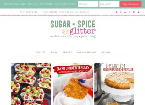 How sugarspiceandglitter.com looks like on a tablet such as an iPad.