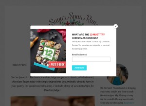 How sugarspunrun.com looks like on a tablet such as an iPad.