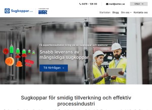 How sugkoppar.com looks like on a tablet such as an iPad.