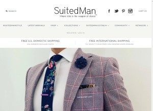 How suitedman.com looks like on a tablet such as an iPad.