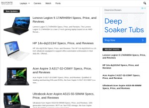 How sulfonte.com looks like on a tablet such as an iPad.
