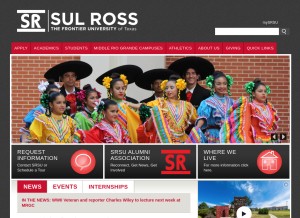 How sulross.edu looks like on a tablet such as an iPad.