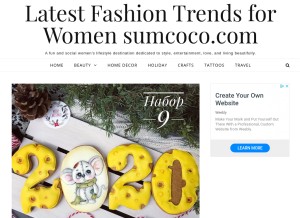 How sumcoco.com looks like on a tablet such as an iPad.