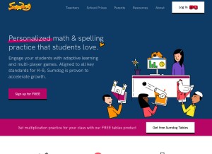 How sumdog.com looks like on a tablet such as an iPad.