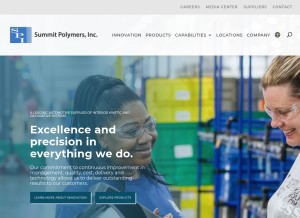 How summitpolymers.com looks like on a tablet such as an iPad.