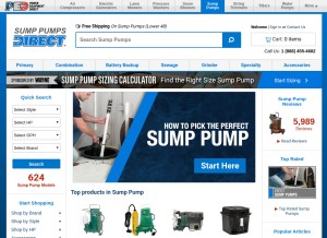 How sumppumpsdirect.com looks like on a tablet such as an iPad.